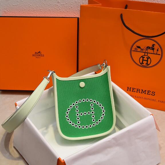 【エルメス HERMES】ネオエヴリンTPM トワルオフィシエ ミント×ブルーアズテック×ヴェールフィズ(100％マシン)